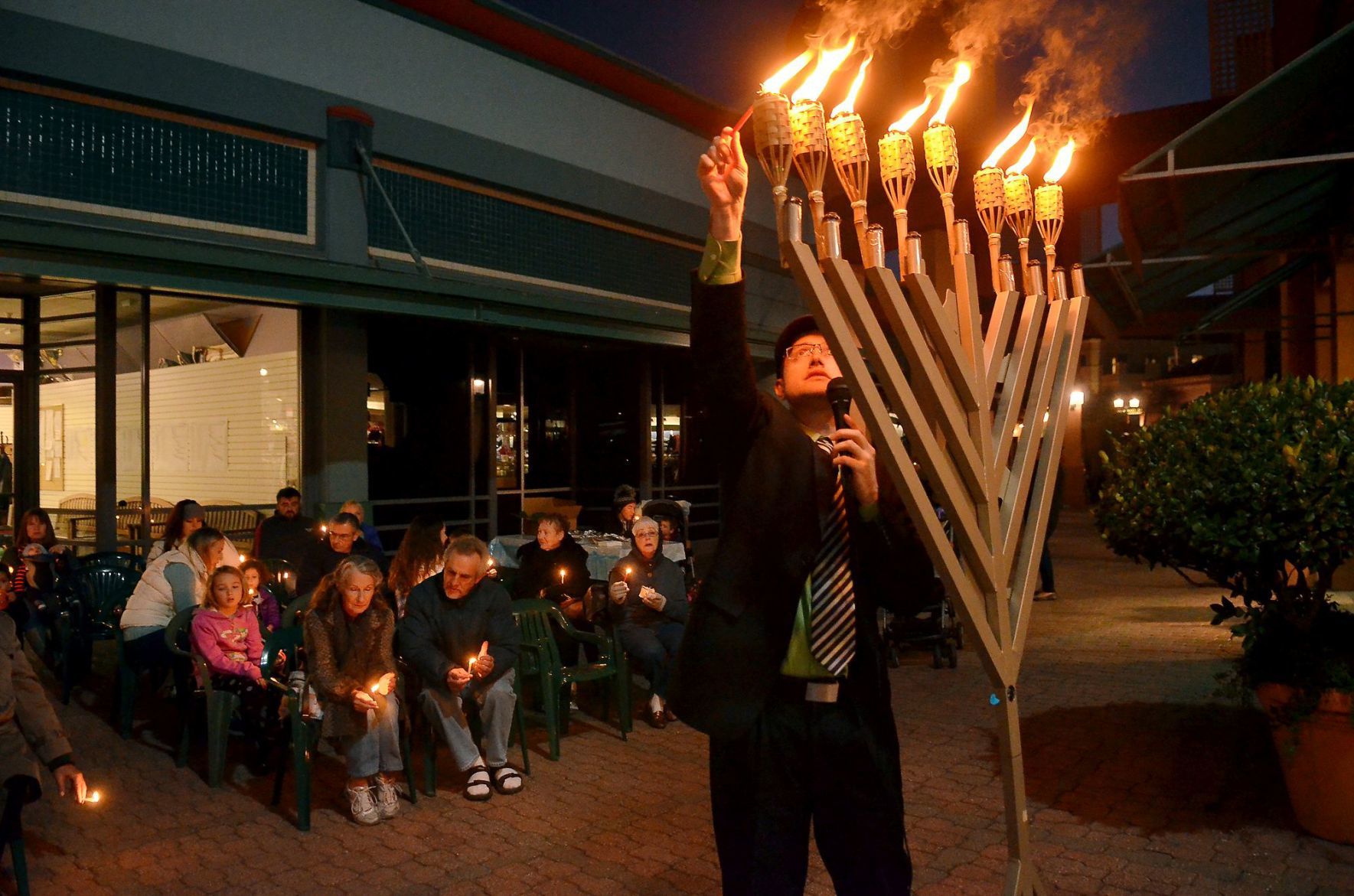 Menorah lighting